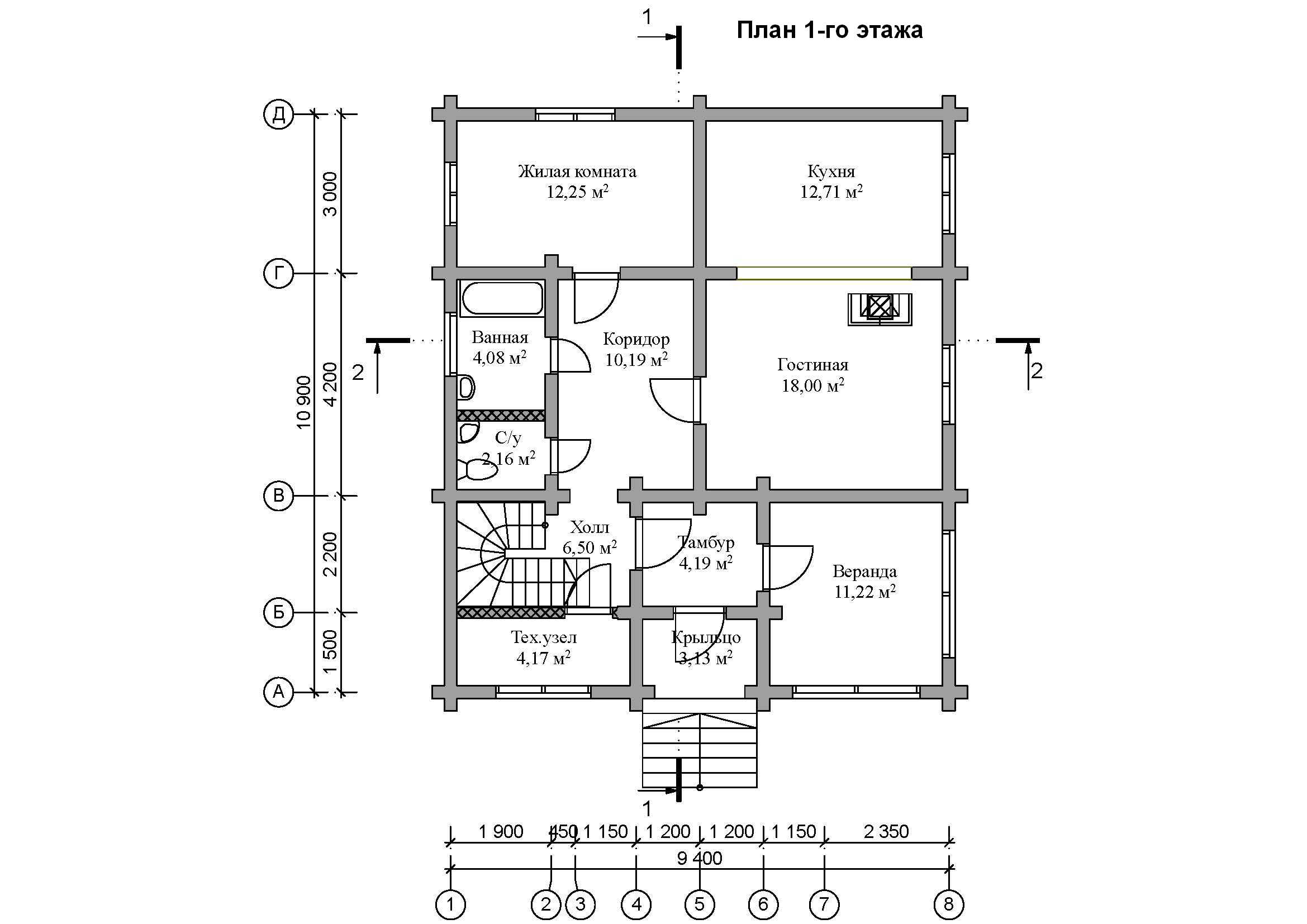 Двухэтажный дом ОБ-200-71
